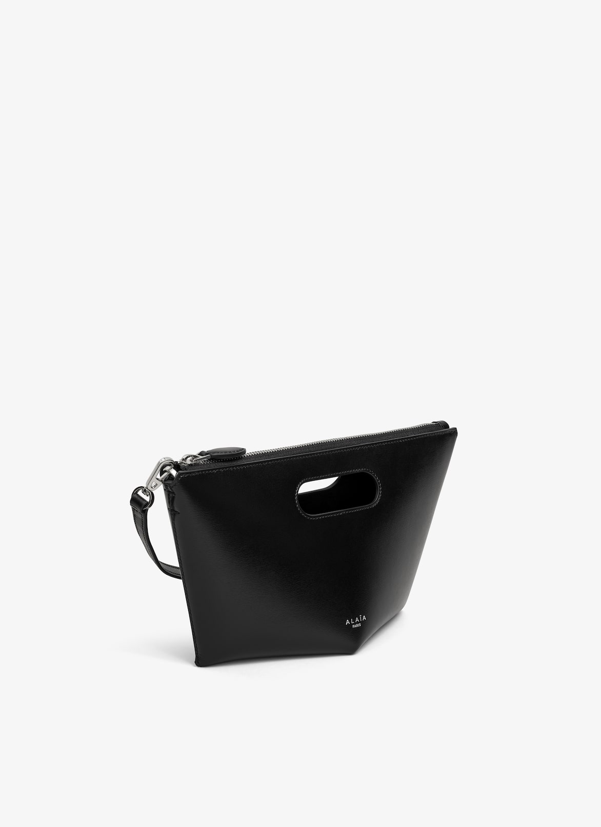 FOLDED ZIPPED BAG IN CALFSKIN ALAÏA BLACK FOLDED ZIPPED BAG IN CALFSKIN
